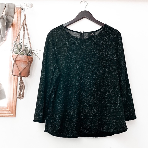 Anthropologie Tops - Anthropologie W5 Black Speckled Long Sleeve